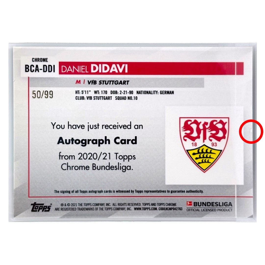 TOPPS サッカーカード CHROME DANIEL DIDAVI STUTTGART /99 #BCA-DDI 中古 IT1