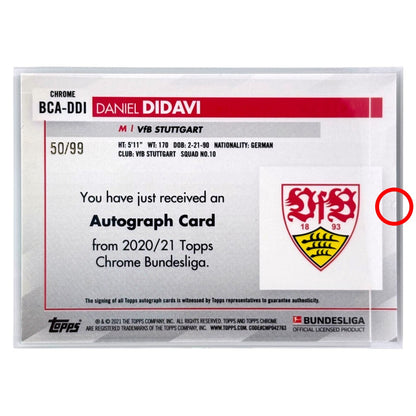 TOPPS サッカーカード CHROME DANIEL DIDAVI STUTTGART /99 #BCA-DDI 中古 IT1