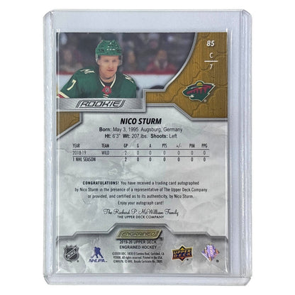 UPPER DECK NHLカード ENGRAINED NICO STURM WILD #85 中古 IT1