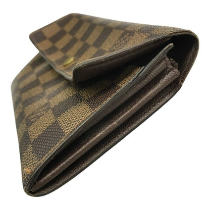 LOUIS VUITTON ルイヴィトン ダミエ ポシェット ポルト モネ クレディ 長財布 二つ折り カード2枚 ブラウン N61725 中古 T1