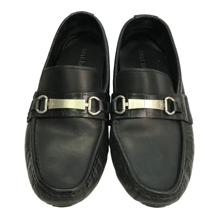 COLE HAAN コールハーン ドライビングシューズ メンズ レザー ビットローファー ブラック 7.5サイズ C11397 中古 T1