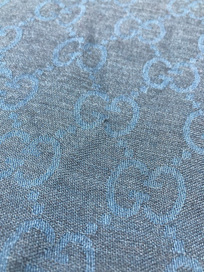 GUCCI グッチ GG柄 シルク混 ストール ネイビー 中古 D4