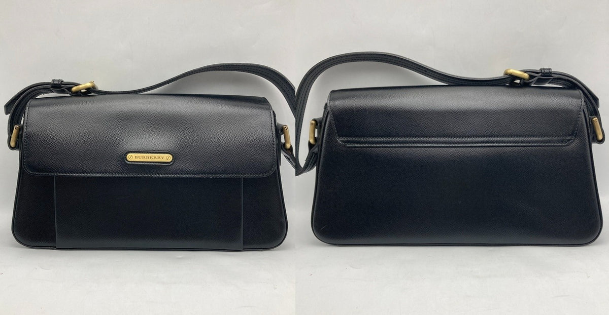 BURBERRY バーバリー ワンショルダーバッグ レディース レザー フォーマル ブラック 中古 D4