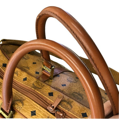 MCM モノグラム ボストンバッグ ユニセックス 旅行鞄 ショルダー付き 大型 ブラウン 中古 T1