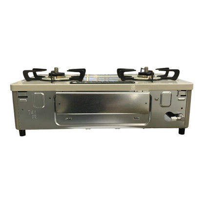 リンナイ ガステーブル クリームベージュ 都市ガス用 水無し片面焼きグリル 据え置き コンロ ガスレンジ 左強火力 RTE597BEL 中古 T1