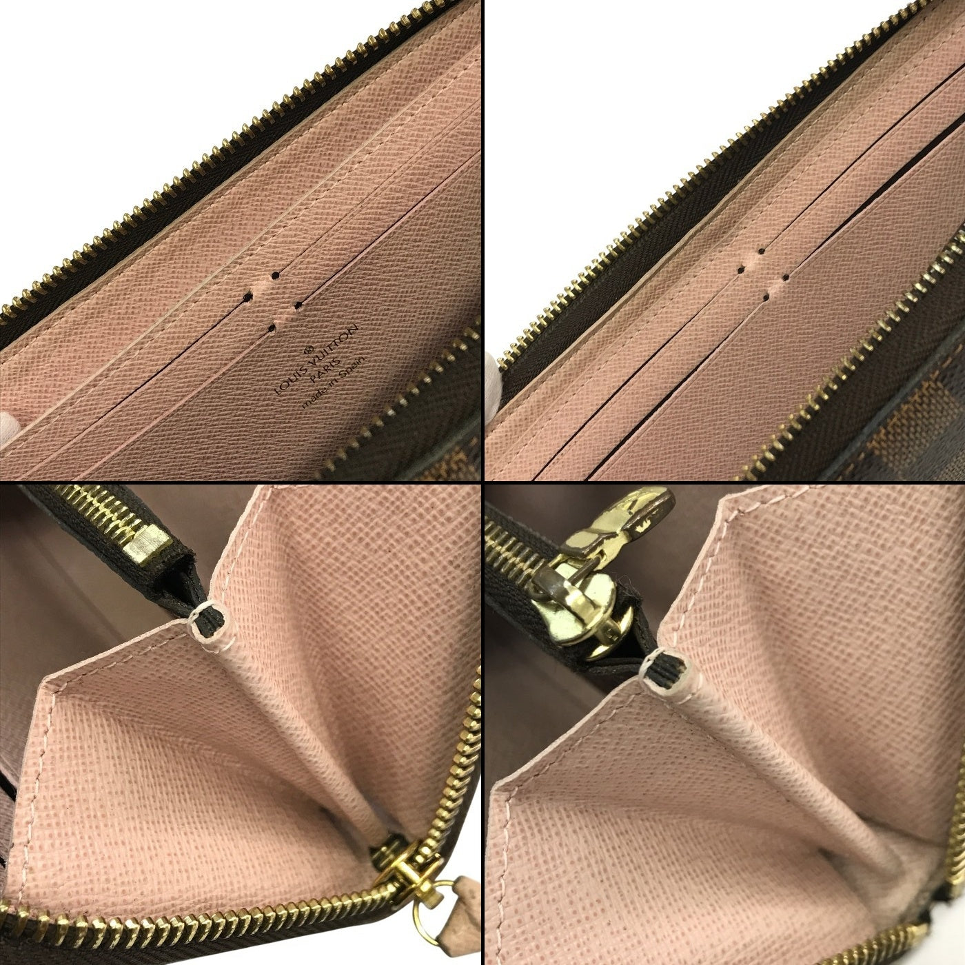 LOUIS VUITTON ルイヴィトン ポルトフォイユ クレマンス ダミエ 長財布 レディース ラウンドジップ クラッチバッグ ローズ・バレリーヌ N41626 中古 T1