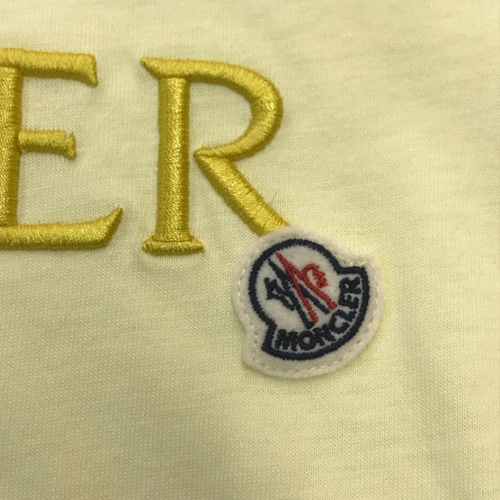 MONCLER モンクレール Tシャツ レディース 半袖 コットン ロゴ 刺繍 ワッペン イエロー XSサイズ J10938C00006 中古 T1