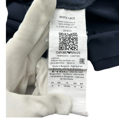 Emporio Armani エンポリオ・アルマーニ ベア ワッペン ポロシャツ 3H1F72 1J91Z M メンズ 半袖 夏 カジュアル 中古 W４