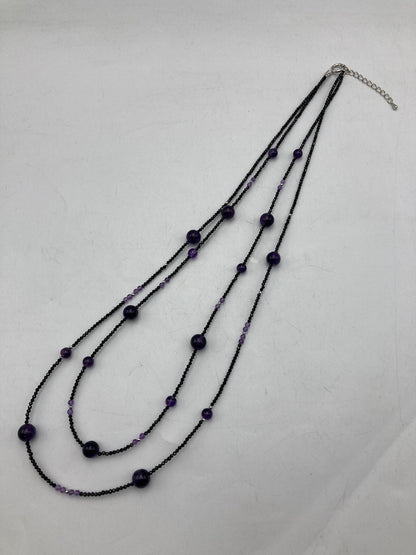 天然石 2連 ネックレス 中古 D4