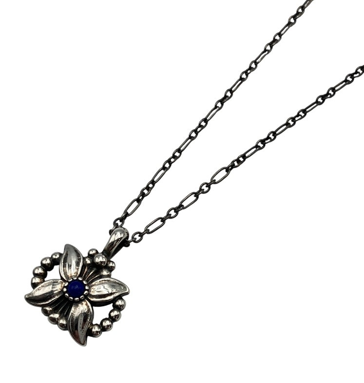 GEORG JENSEN ジョージジェンセン 1998年 ヘリテージ イヤーネックレス SV925 ラピスラズリ 中古 D4