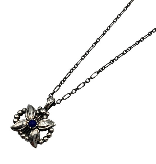 GEORG JENSEN ジョージジェンセン 1998年 ヘリテージ イヤーネックレス SV925 ラピスラズリ 中古 D4