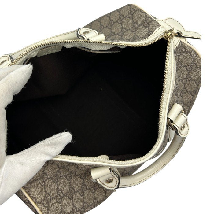 GUCCI グッチ ボストンバッグ ユニセックス GGプラス ホワイト/グレー 193603 鞄 おしゃれ ブランド エナメル レディース メンズ 中古 W４