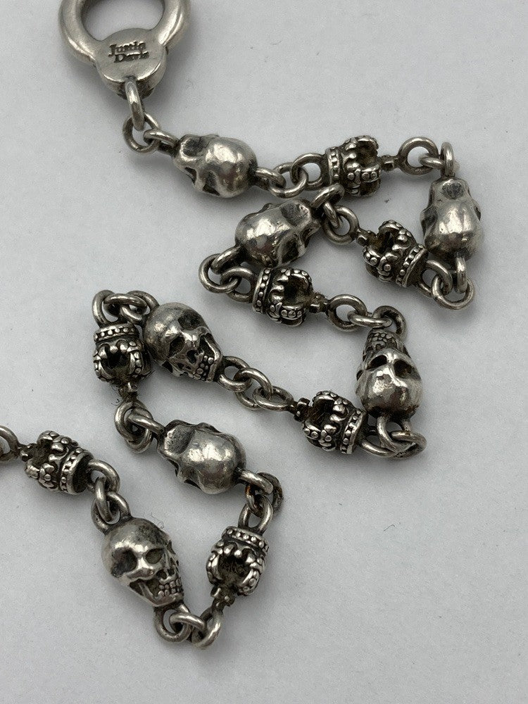 JUSTIN DAVIS ジャスティンデイビス SKULL DIVINE ブレスレット サイズM シルバー925 中古 D4