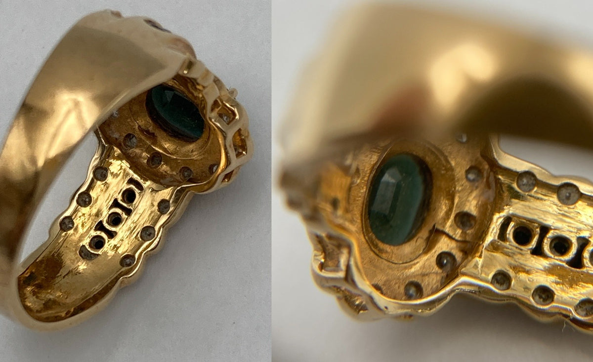 K18 アレキサンドライト1.11ct ダイヤ0.15ct リング 11号 中古 D4