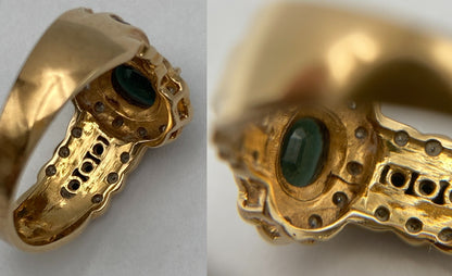 K18 アレキサンドライト1.11ct ダイヤ0.15ct リング 11号 中古 D4