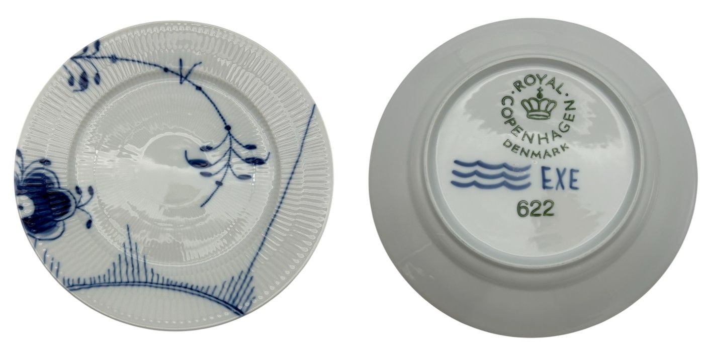 未使用品 ROYAL COPENHAGEN ロイヤルコペンハーゲン ブルーフルテッド 6枚 セット プレート 22cm 皿 大皿 洋食器 中古 W1