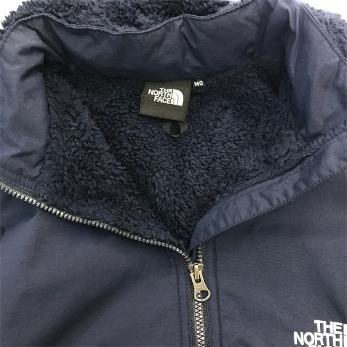 THE NORTH FACE ザノースフェイス コンパクト ノマドジャケット キッズ 定番 防寒 フリース裏地 フード取り外し可 140サイズ ネイビー NPJ71954 中古 T1