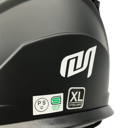 マルシン バイクヘルメット クリアシールド PSC 二輪 インナーバイザー インカム用スピーカーホール トップベンチレーション 艶消し フラットブラック XLサイズ 中古 T1