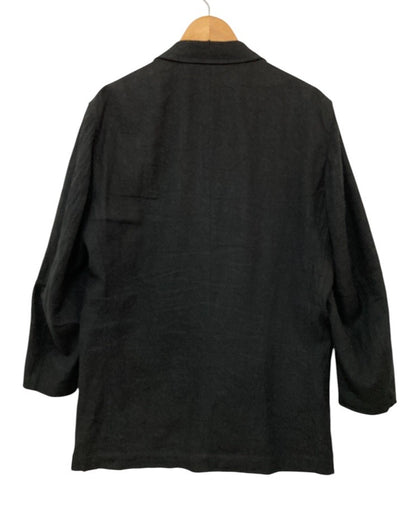 IISSEY MIYAKE MEN イッセイミヤケ メン リネン 縮絨加工 テーラードジャケット ME22FD634 サイズ3 ブラック 中古 D4