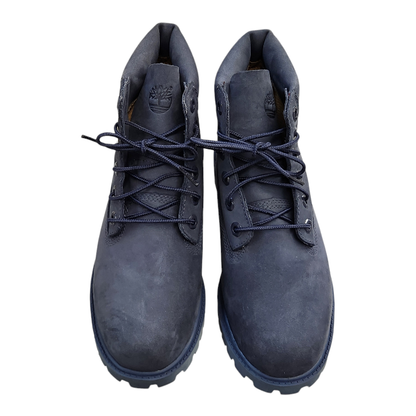 Timberland ティンバーランド 6インチ ワークブーツ ジュニア レディース ヌバック レザー 防水 ウォータープルーフ ネイビー 24cm A171S 中古 T1