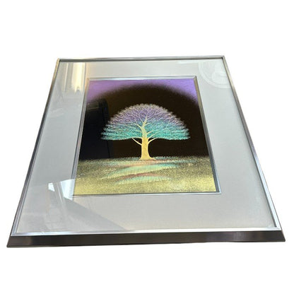 輪島塗 友田祐次 作 沈金 漆芸額 額 絵 インテリア おしゃれ 大樹 中古 W４