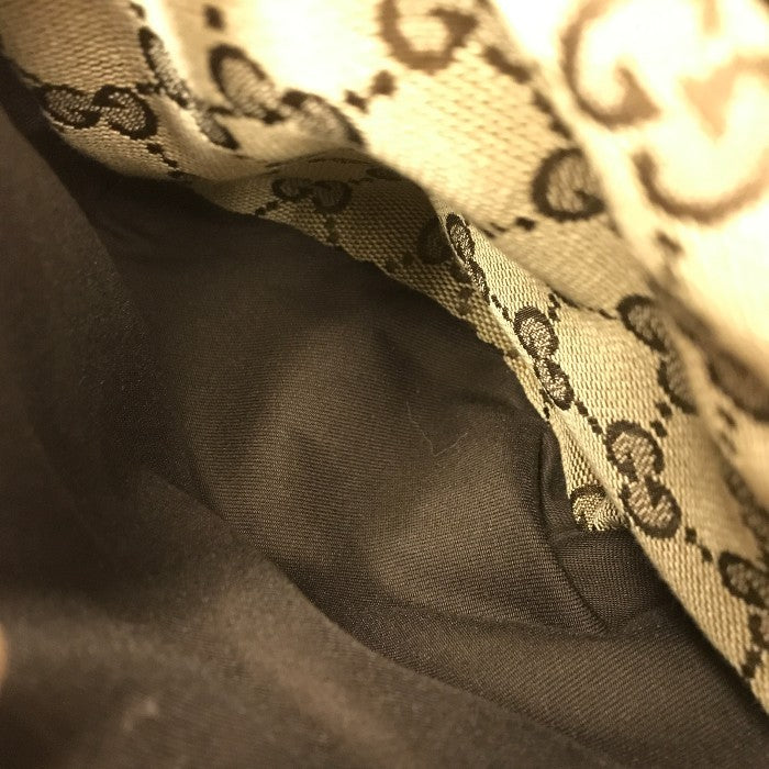 GUCCI グッチ ボディバッグ メンズ GGキャンバス/レザー ウエストポーチ 斜め掛け ショルダーバッグ ベージュ/ブラウン 28566 中古 T1