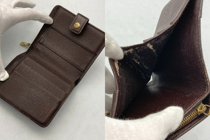 LOUIS VUITTON ルイヴィトン ダミエ エベヌ コンパクトジップ 2つ折り財布  N61668 中古 D4