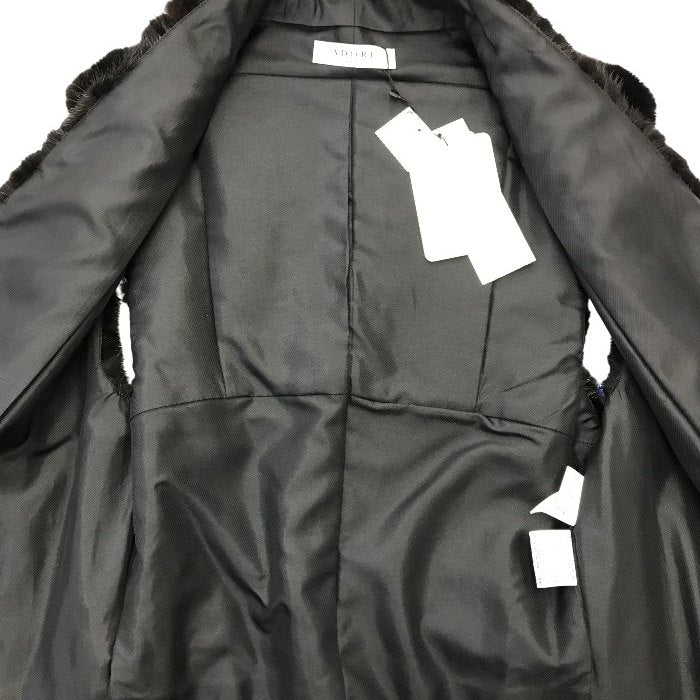 ADORE ミンクファー ジレ レディース リアルファー レザー ベスト 毛皮 38サイズ ブラック 中古 T1