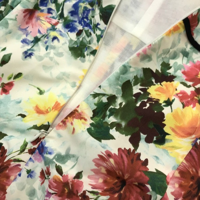 TOCCA トッカ LOVE GARDEN ワンピース レディース ノースリーブ 洗える ウォッシャブル ラブガーデン ドレス ホワイト系マルチカラー 2サイズ OPTOBA0100 中古 T1