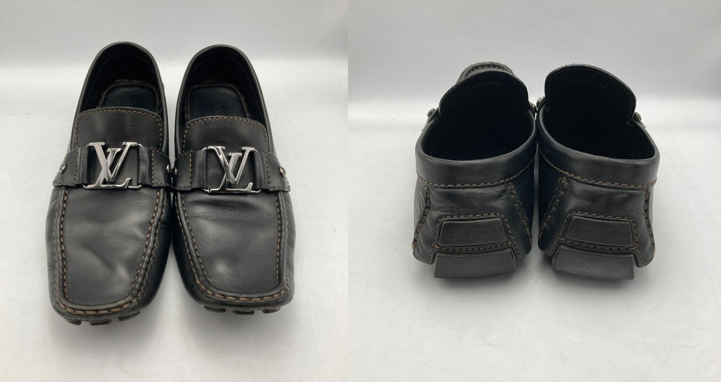 LOUIS VUITTON ルイヴィトン モンテカルロ ドライビングシューズ  メンズ ブラック サイズ8 1/2 中古 D4