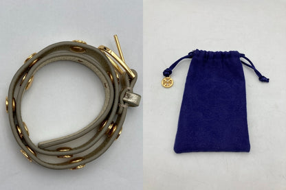 TORY BURCH トリーバーチ ダブルラップ ロゴ スタッズ ブレスレット 中古 D4