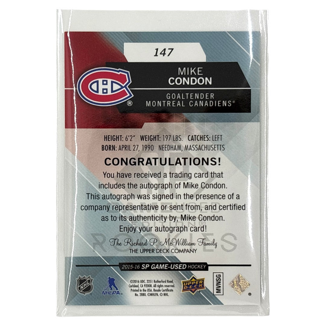 UPPER DECK NHLカード SP GAME USED MIKE CONDON MONTREAL CANADIENS #147 中古 IT1