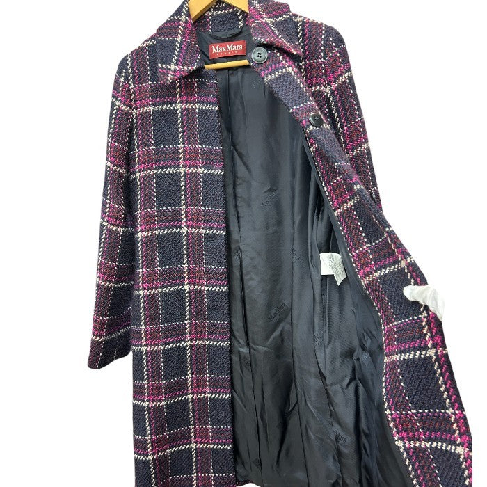 MaxMara STUDIO マックスマーラ スタジオ コート 38 アウター ロング レディース チェック柄 中古 W４
