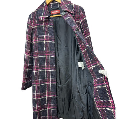 MaxMara STUDIO マックスマーラ スタジオ コート 38 アウター ロング レディース チェック柄 中古 W４