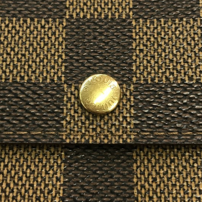 LOUIS VUITTON ルイヴィトン ダミエ エベヌ ポルトフォイユサラ 長財布 2つ折り 旧型 ブラウン N61734 中古 T1