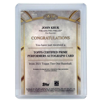 TOPPS MLBカード TIER ONE JOHN KRUK PHILADELPHIA PHILLIES /300 #PPA-JK 中古 IT1