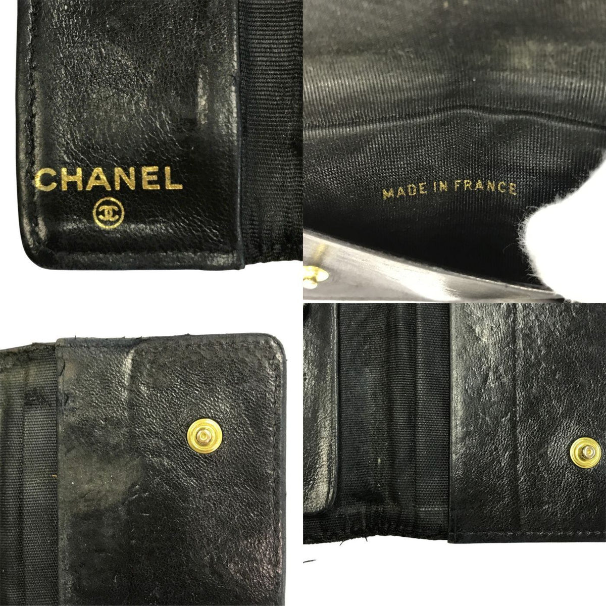 CHANEL シャネル キャビアスキン キーケース レザー 6連 ココマーク ゴールド金具 ブラック 中古 T1