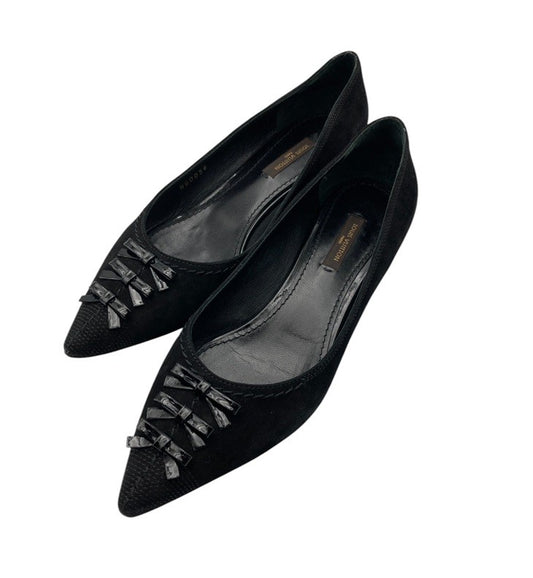 LOUIS VUITTON ルイヴィトン ポインテッドトゥ ローヒール パンプス サイズ37 ブラック 中古 D4