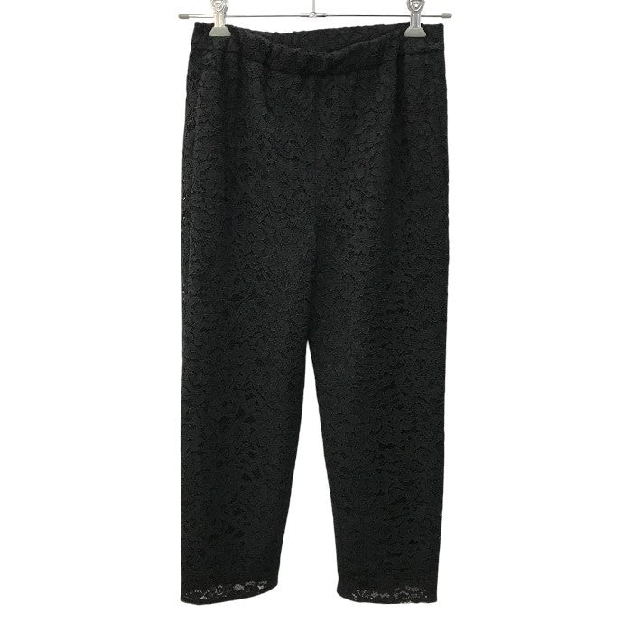 Rene ルネ テーパードパンツ レディース コットン 総レース ウエストゴム クロップド ブラック 36サイズ 6145090 中古 T1