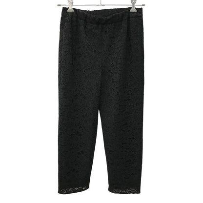 Rene ルネ テーパードパンツ レディース コットン 総レース ウエストゴム クロップド ブラック 36サイズ 6145090 中古 T1