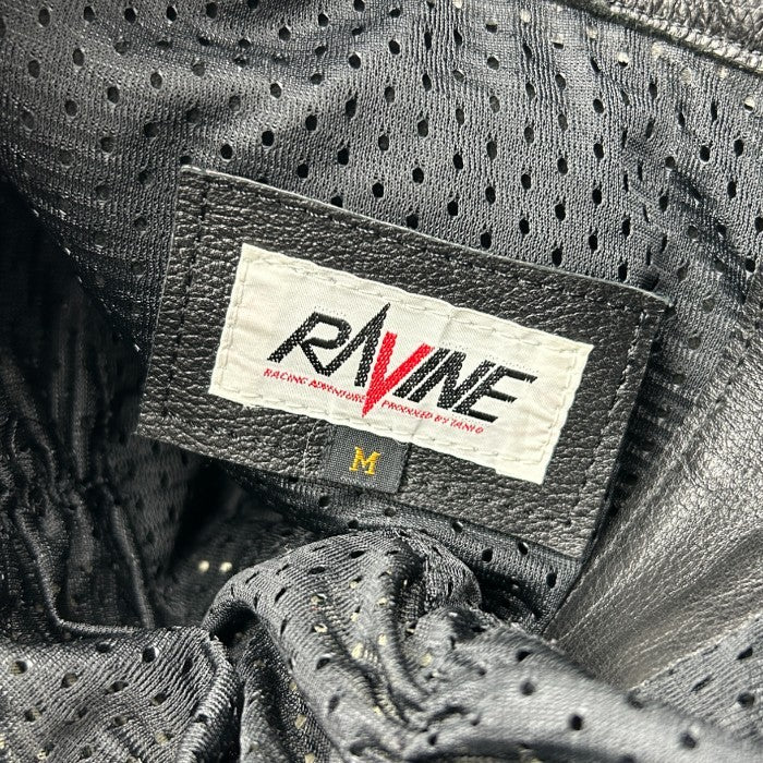 RAVINE ラヴィーン ライダースパンツ M メンズ 牛革 レザー バイク 膝あて プロテクター 中古 W４
