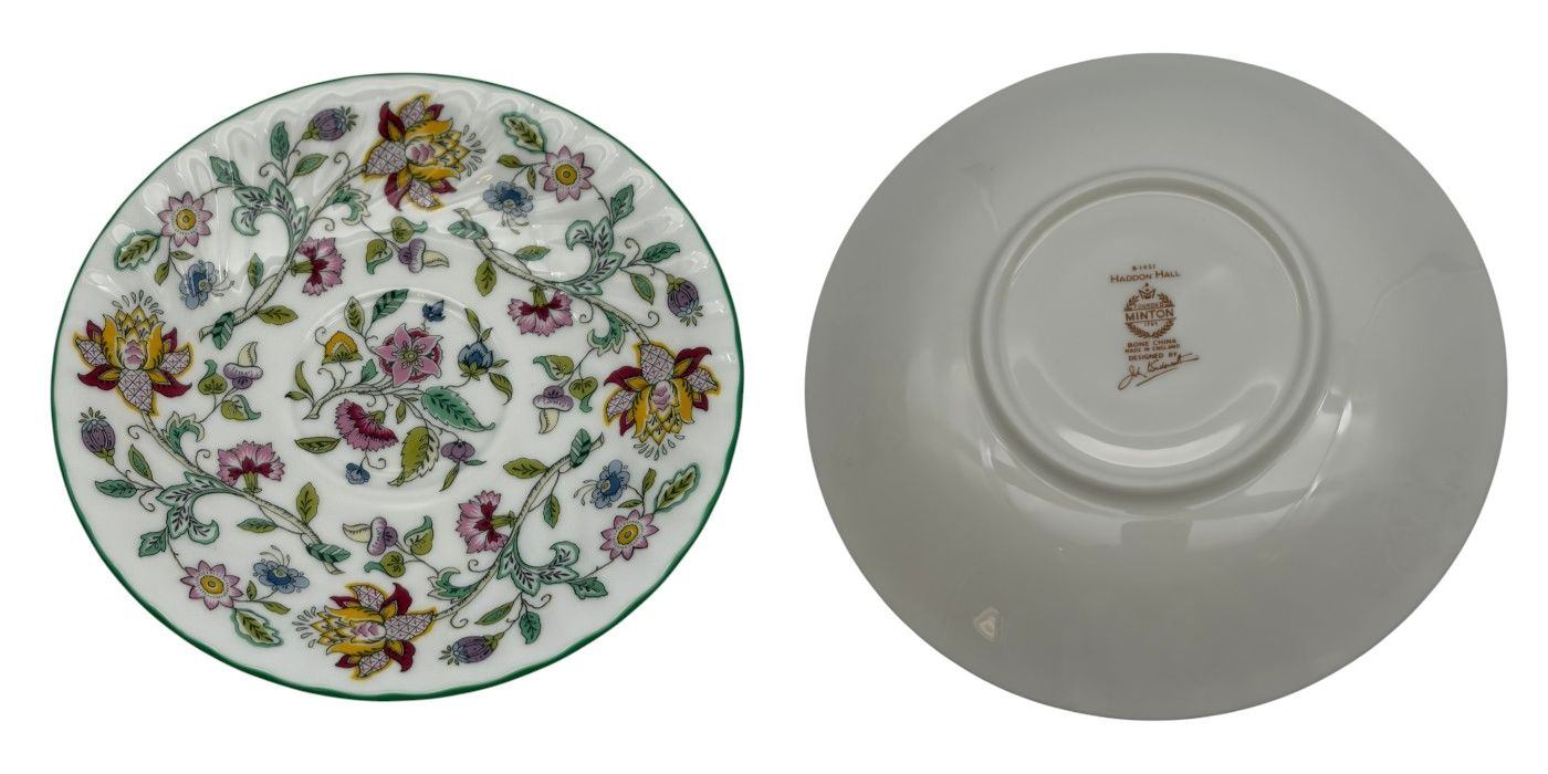 MINTON ミントン ハドンホール カップ&ソーサー ペア 洋食器 ブランド ティー 紅茶 花柄 中古 W1