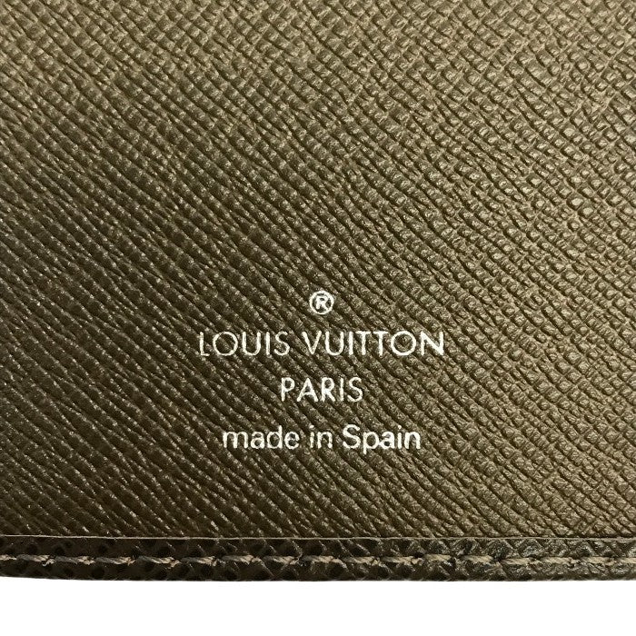LOUIS VUITTON ルイヴィトン タイガ アジェンダポッシュ 手帳カバー ユニセックス シンプル リングなし ブラウン R20415 中古 T1