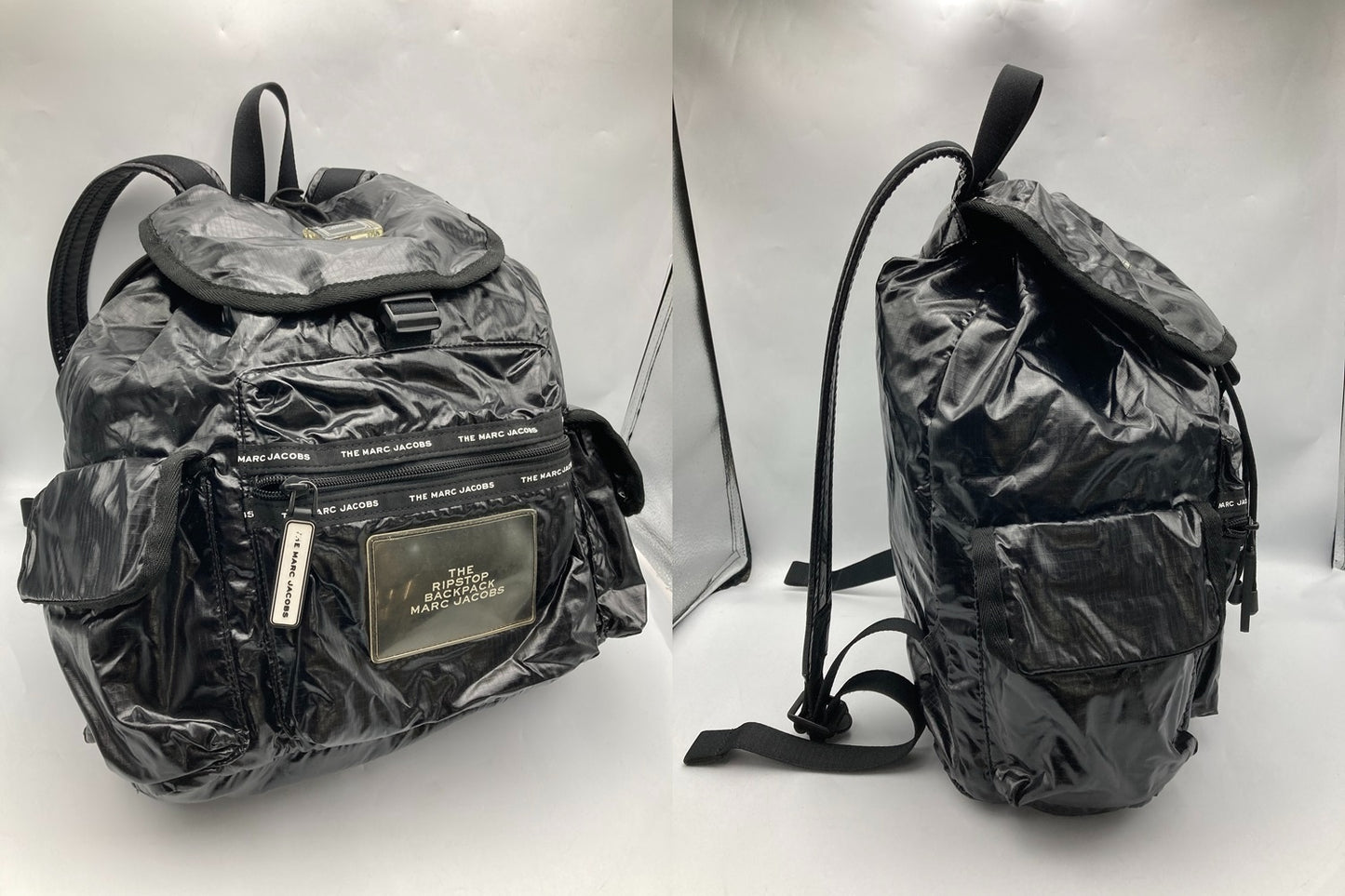 MARC JACOBS マークジェイコブス ザ リップストップ バックパック リュックサック ブラック 中古 D4