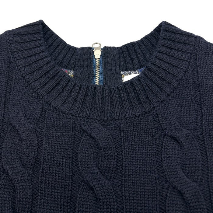 DAMA collection ダーマ・コレクション ケーブルニット ワンピース S チェック柄 レディース 秋 冬 ネイビー 中古 W４