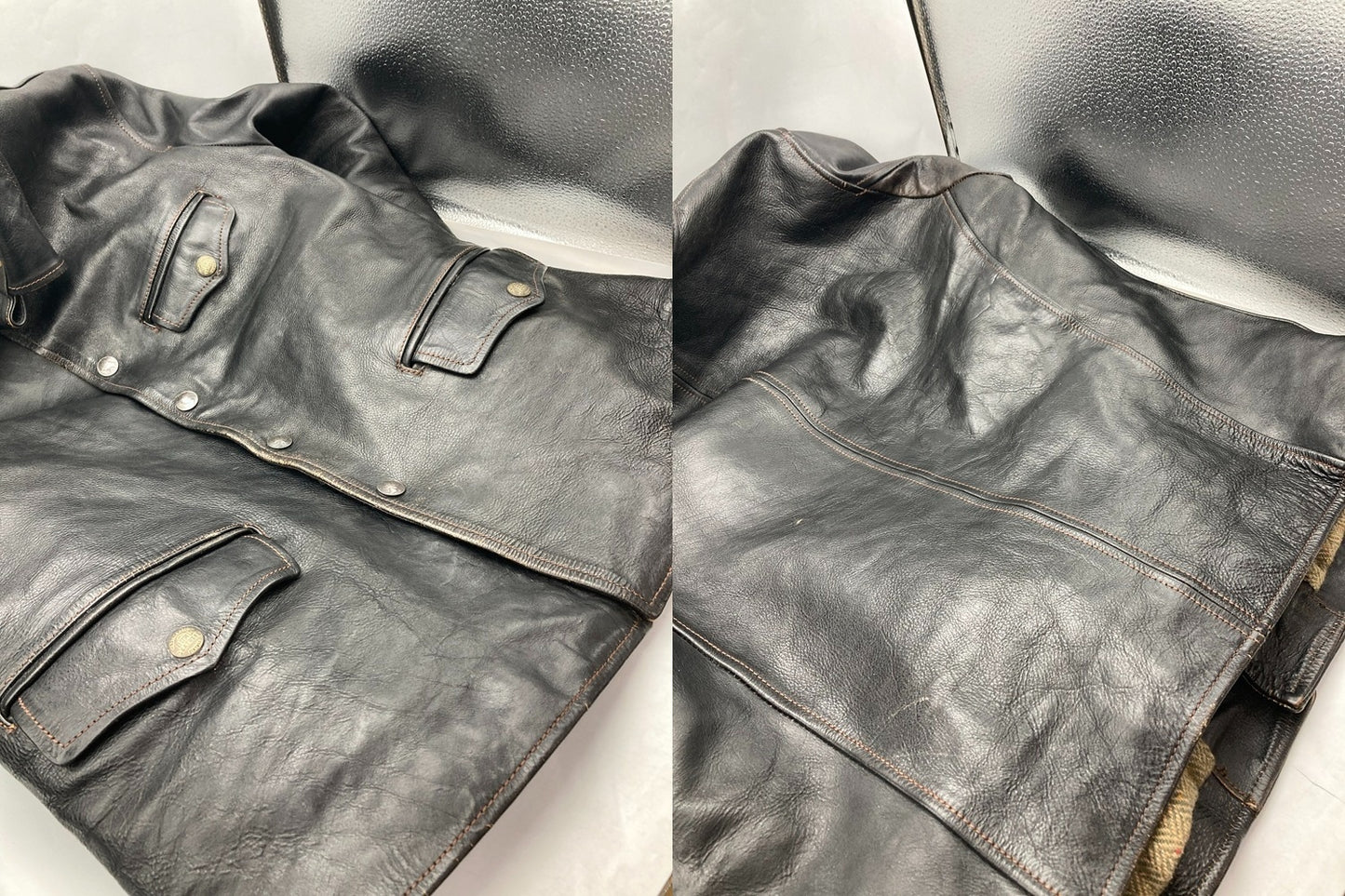 LEATHER BOMU レザーボム 馬革 ホースハイド レザージャケット サイズXL メンズ 中古 D4