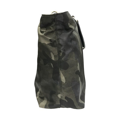 PRADA プラダ ハンドバッグ レディース 2way ショルダー カモフラージュ 迷彩柄 ナイロン 斜め掛け 三角プレート カーキグリーン 中古 T1