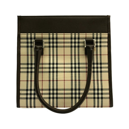 BURBERRY バーバリー ハンドバッグ レディース ノバチェック レザー ミニトート 西川製 ブラウン 中古 T1
