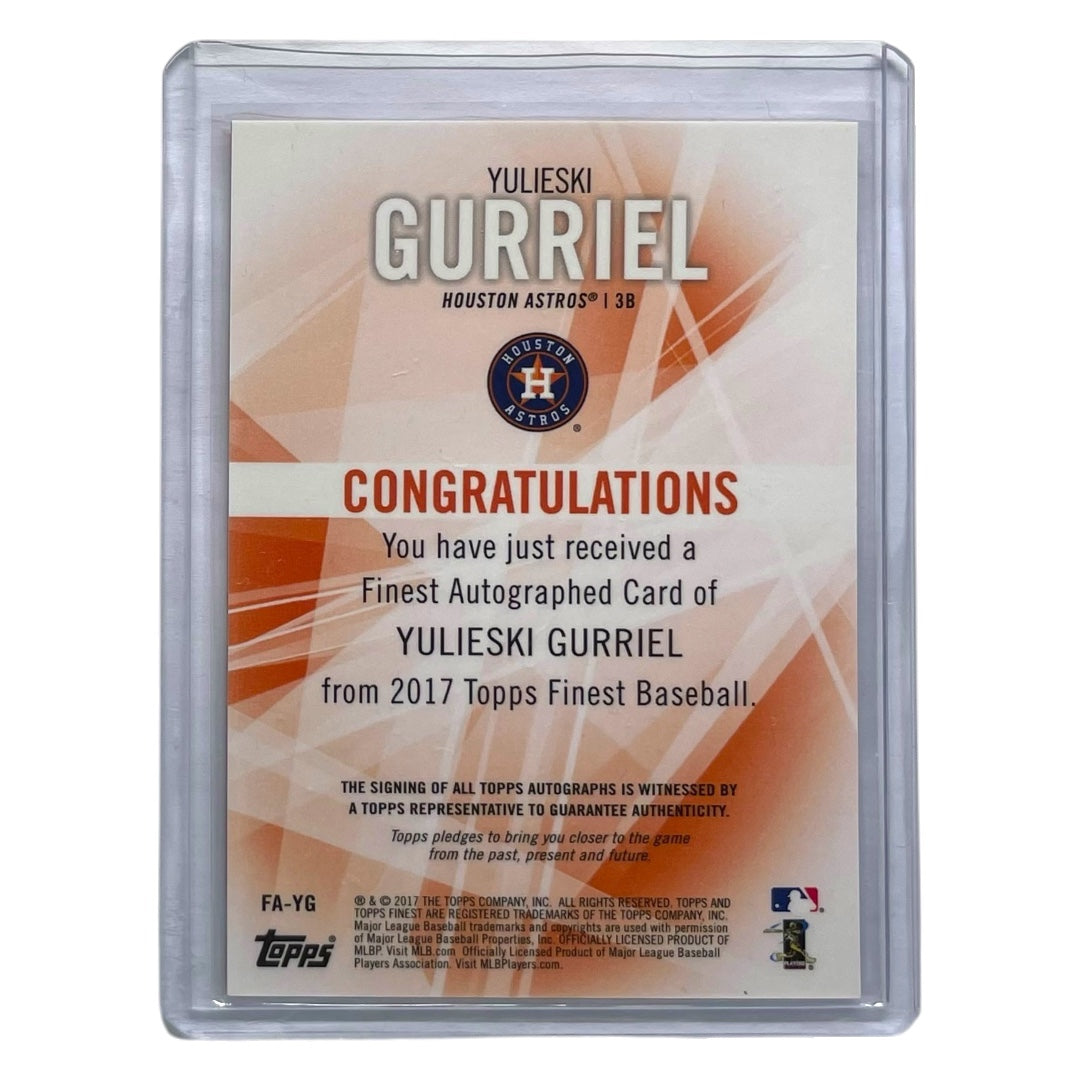 TOPPS MLBカード FINEST YULIESKI GURRIEL HOUSTON ASTROS /25 #FA-YG 中古 IT2