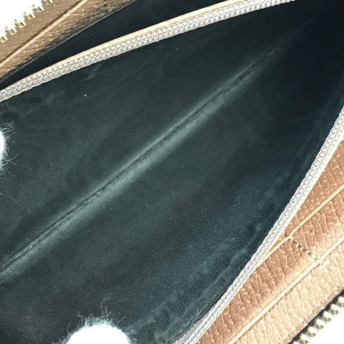GUCCI グッチ GGキャンバス 長財布 レディース レザー ラウンドファスナー ジップ 小銭入れ付き ピンク/ベージュ 323397 中古 T1